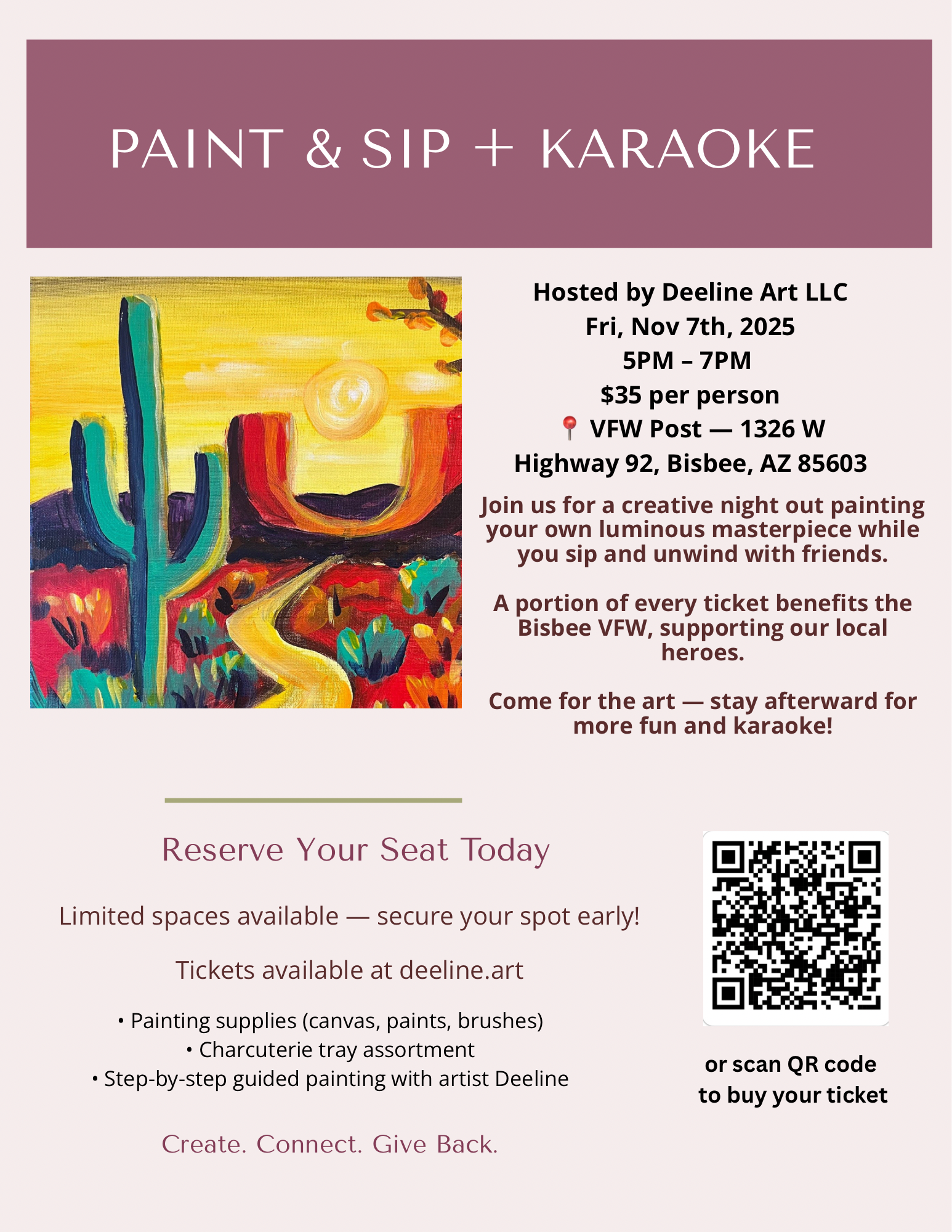 Paint & Sip + Karaoke Night Ticket