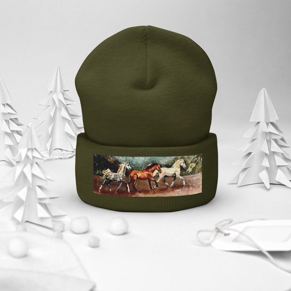 Tranquil Horizon Walk Cuffed Beanie