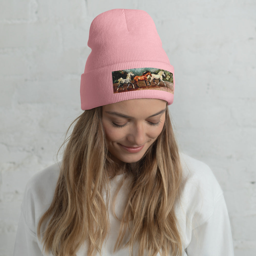 Tranquil Horizon Walk Cuffed Beanie