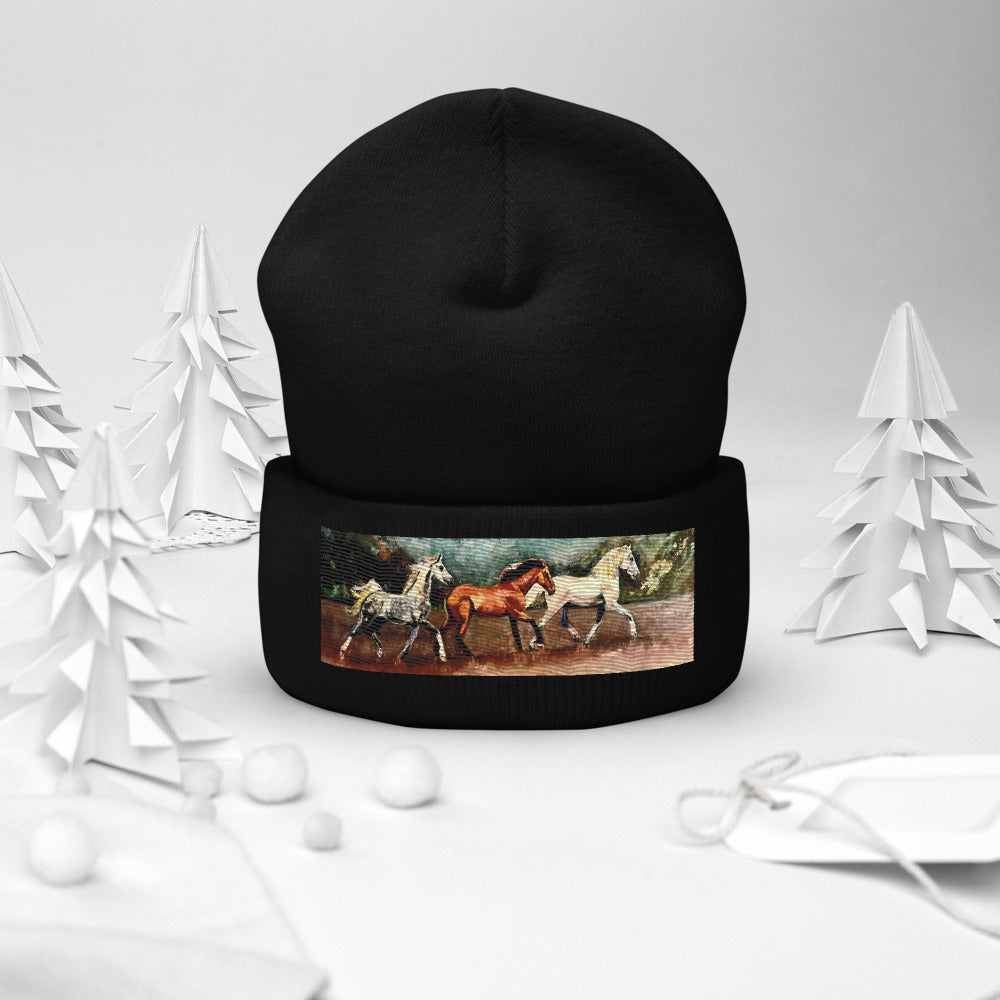 Tranquil Horizon Walk Cuffed Beanie