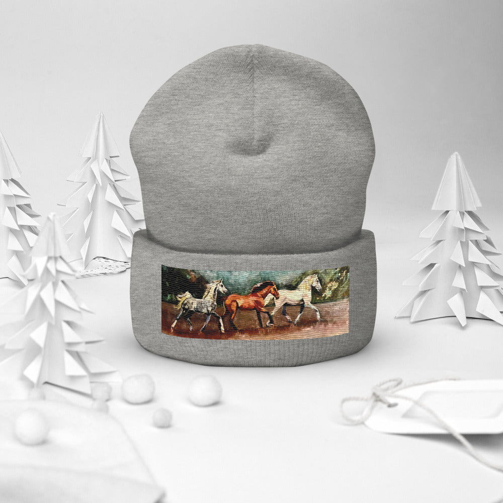 Tranquil Horizon Walk Cuffed Beanie