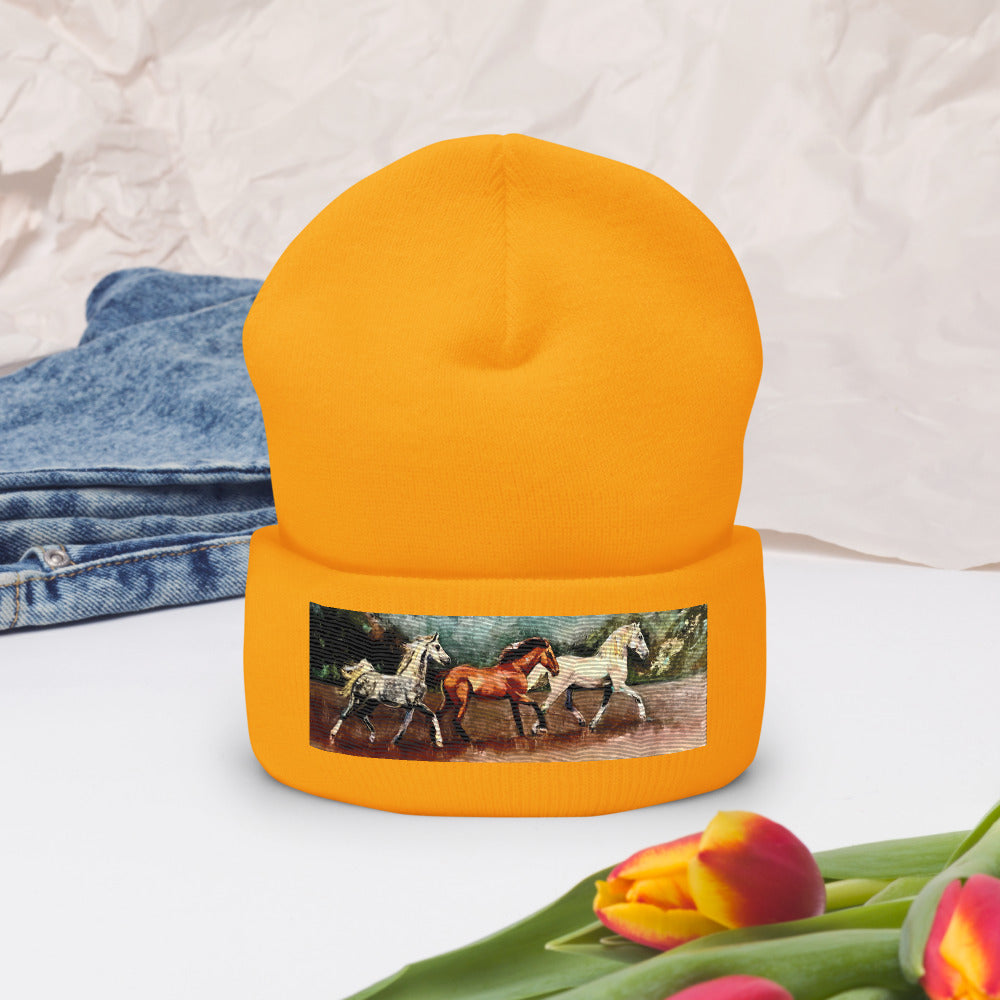 Tranquil Horizon Walk Cuffed Beanie