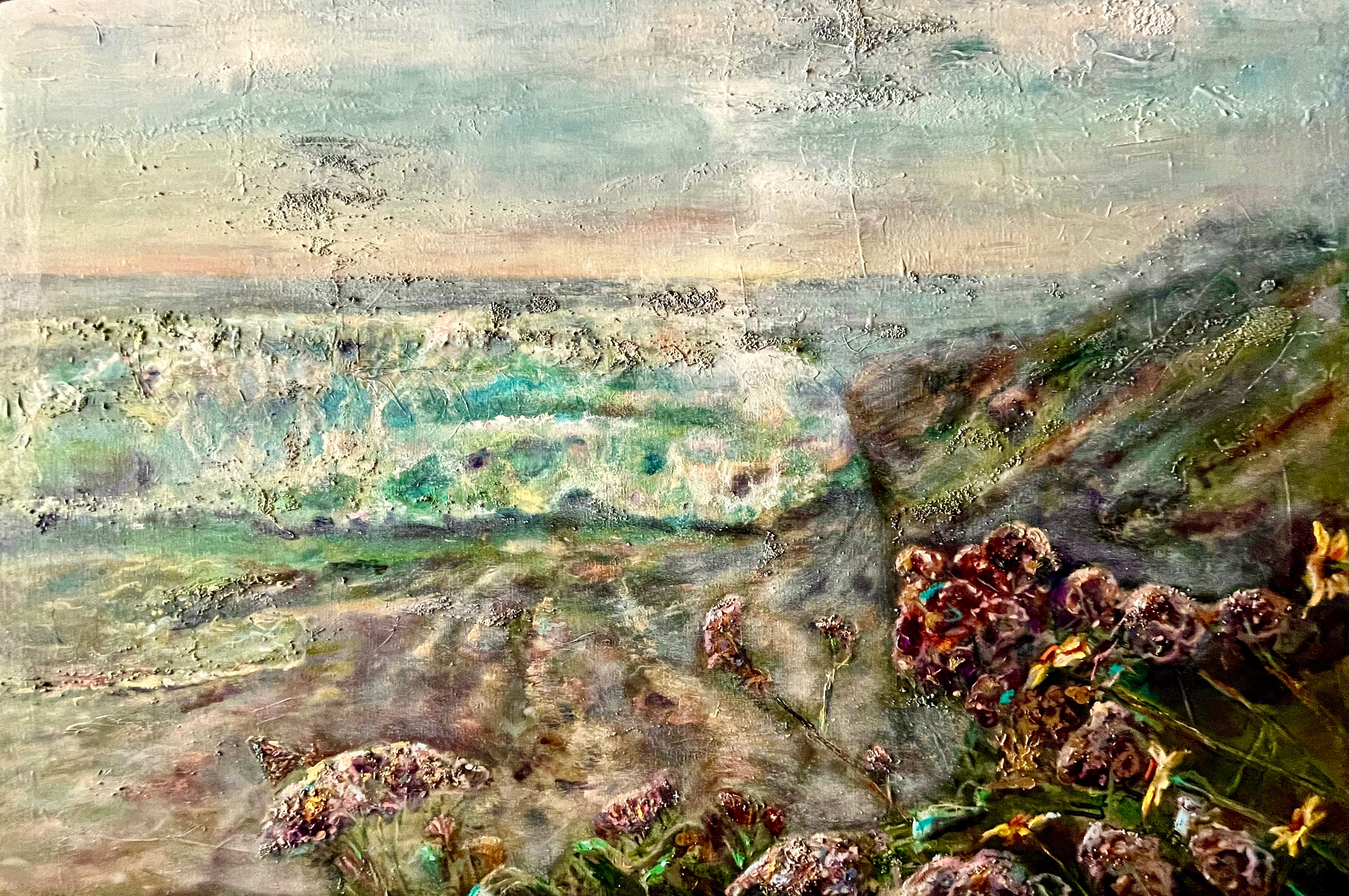 DAYBREAK'S MISTFUL WAVE EMBRACE 24” x 36”