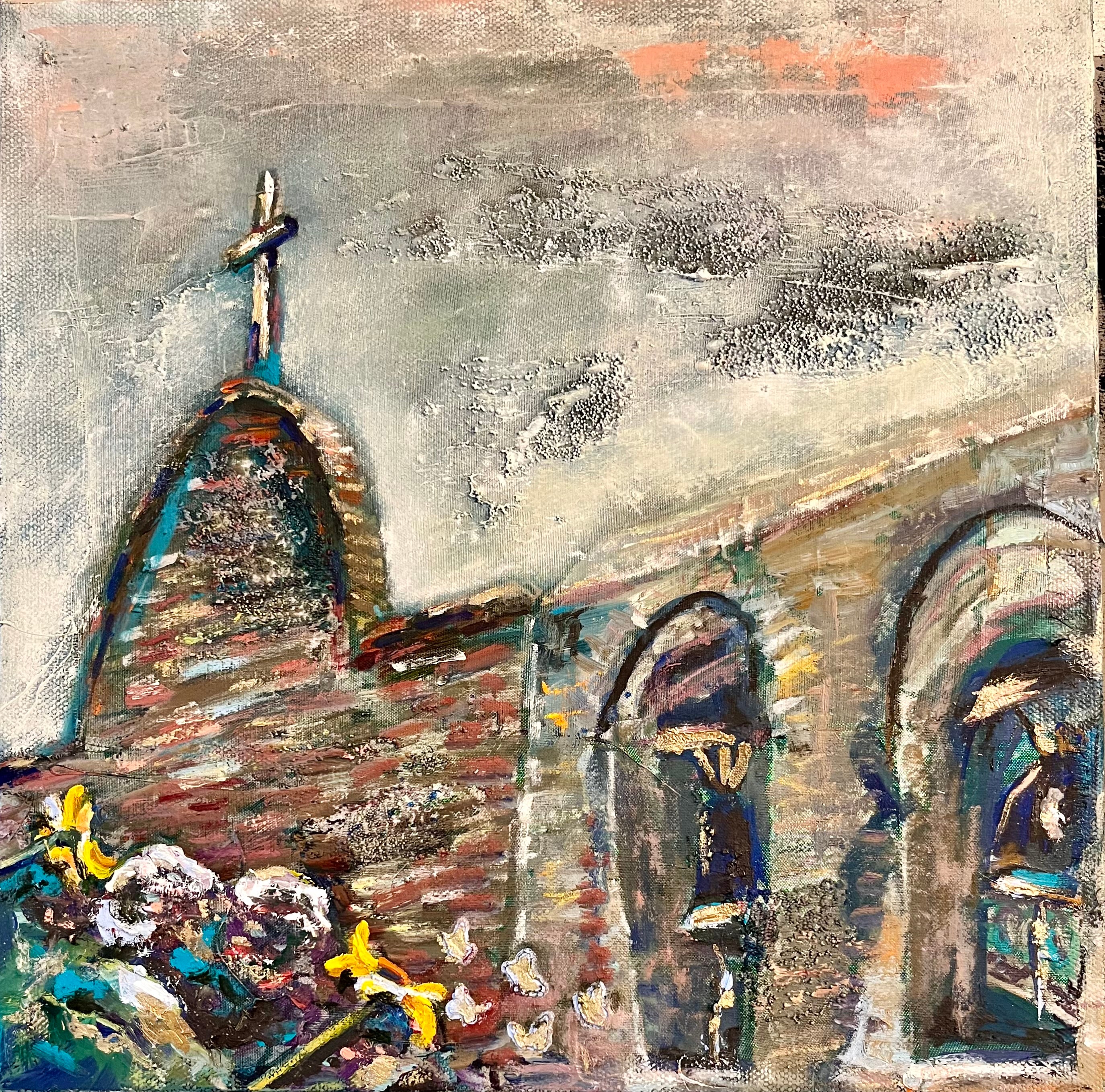 THE CROSS AT SAN JUAN CAPISTRANO MISSION 12"x12"